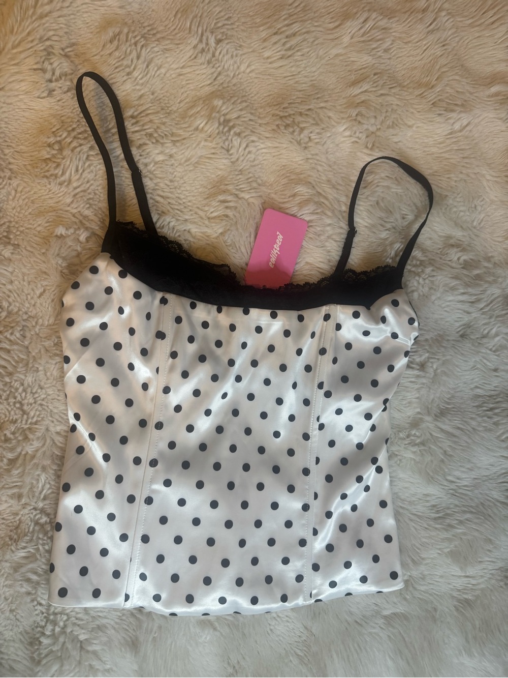 EDIKTED Polka Dot Layered Lacey Bra Corset
